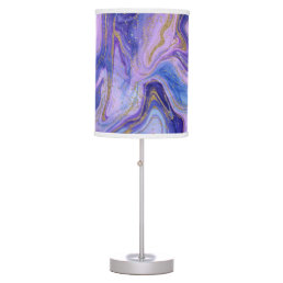 Ethereal Cotton Candy Marble Watercolor Fantasy Table Lamp
