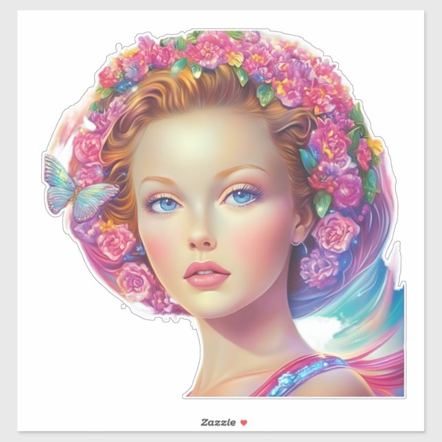 Ethereal Crown Portrait  Sticker (Sheet)