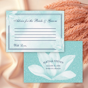 Ethereal Crystal Blue Magnolia , Wedding Advice Card
