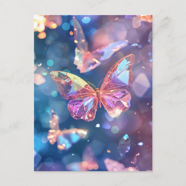 Ethereal Crystalline Butterflies Postcard (Front)