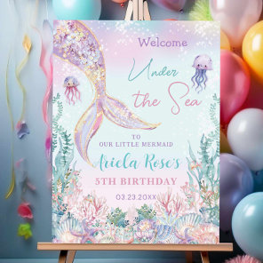 Ethereal Cute Mermaid Under the Sea Pool Birthday Foam Board