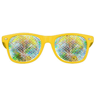 Ethereal Dandelions in Neon Dreamscape Retro Sunglasses