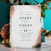 Dark Teal & Copper Bold Wedding Color Palette Card