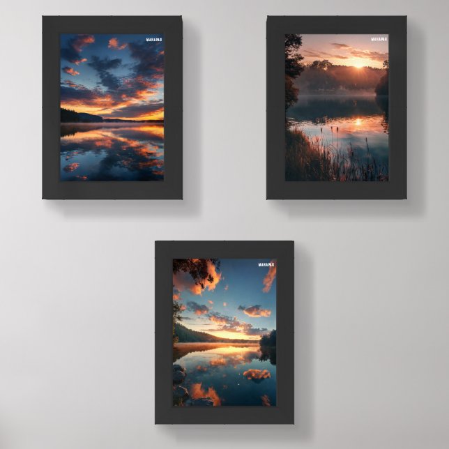 Ethereal Dawn: Reflections of Power & Art Wall Art Sets (Front)
