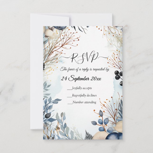Ethereal Delicate Watercolor Serene Foliage   Invitation (Front)