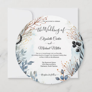 Ethereal Delicate Watercolor Serene Foliage   Invitation