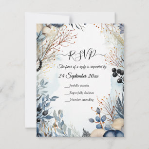 Ethereal Delicate Watercolor Serene Foliage RSVP Card
