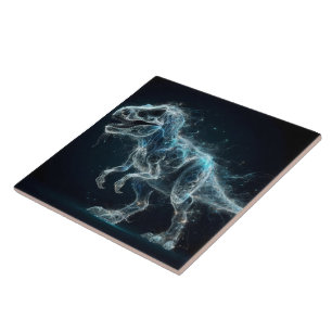 Ethereal Dinosaur in a Mystical Setting Ceramic Tile