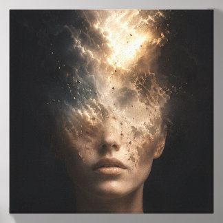 Ethereal Dissolving Face Portrait | Surreal Spirit Canvas Photo Tile
