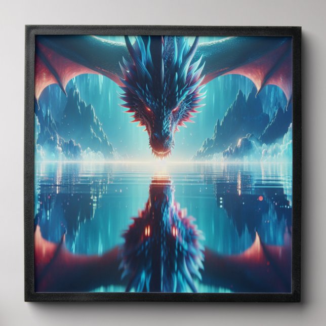 Ethereal Dragon Reflection Ai Art Peel And Stick Photo Tile (Front Set)