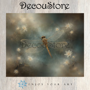 Ethereal Dragonfly – Dreamlike Fantasy Decoupage Tissue Paper