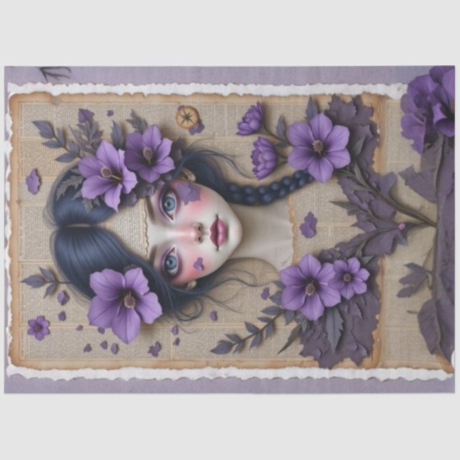Ethereal Dreamer | Spring Purple Decoupage Paper  (Front)