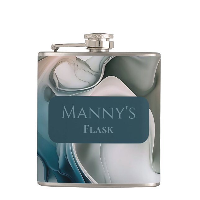 Ethereal Dreamscape: Tranquil Abstract Flask (Front)