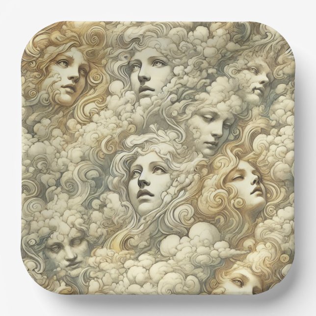 Ethereal Drift – Gothic Victorian Paper Plates (Front)