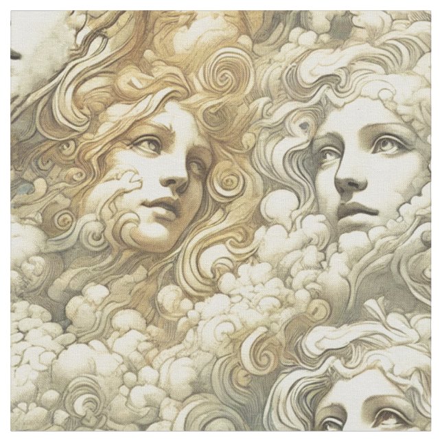 Ethereal Drift – Gothic Victorian Statement Tile Fabric (Close Up)