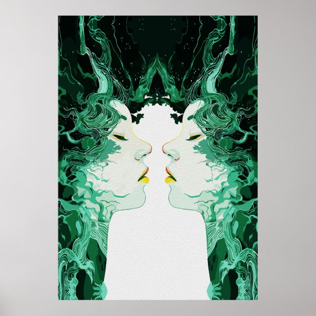 Ethereal Duality – Surreal Mirror Reflection Poster (Front)