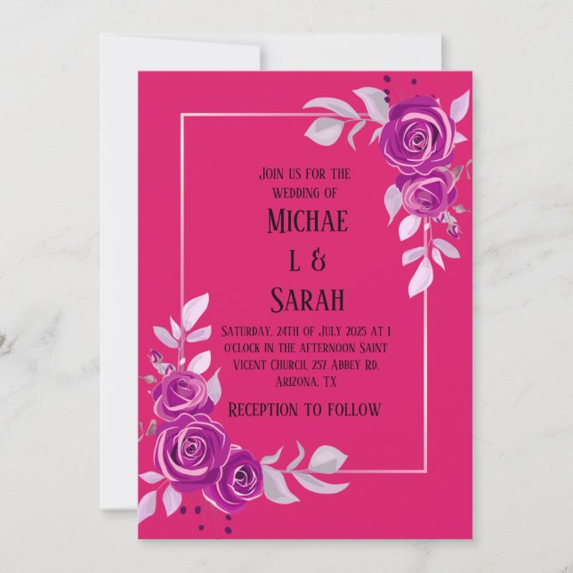 Ethereal Dusty Rose Floral Clipart Invitation (Front)