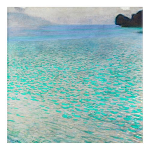 Ethereal Echoes Klimts Attersee Reimagined Acrylic Print