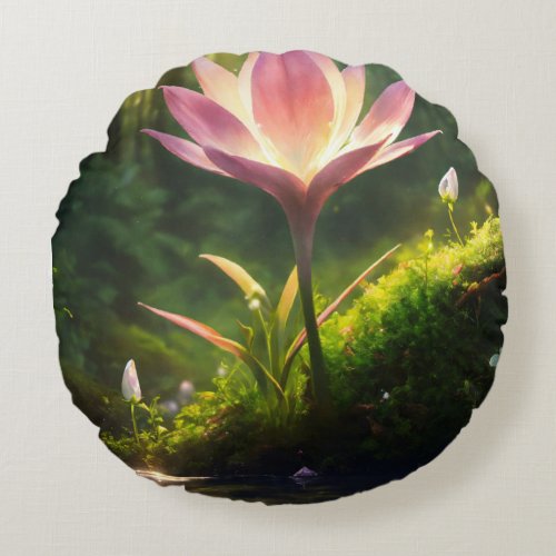 Ethereal Eden Nature_Inspired Decor Collection Round Pillow