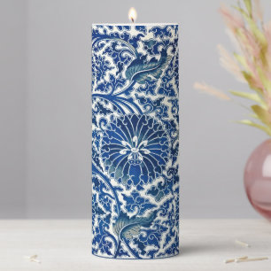 Ethereal Elegance Blue Floral Candle