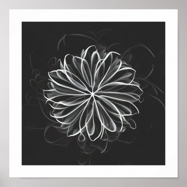  Ethereal Elegance: Celestial White Flower Poster (Front)
