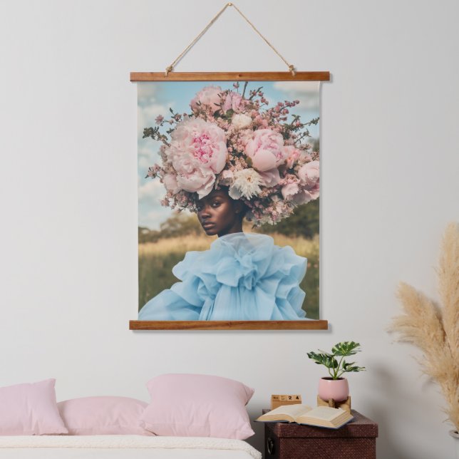 Ethereal Elegance in Bloom Hanging Tapestry (Bedroom)