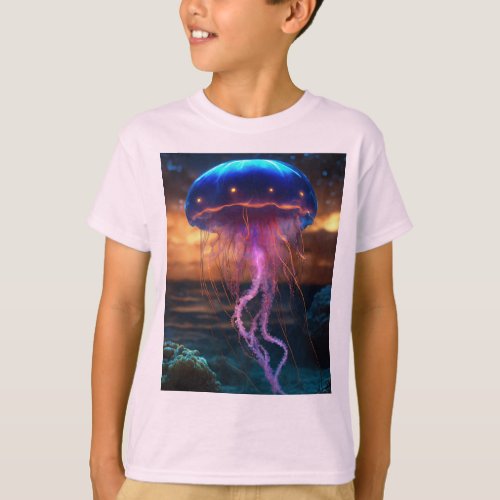 Ethereal Elegance Jellyfish Majesty T_Shirt Desig