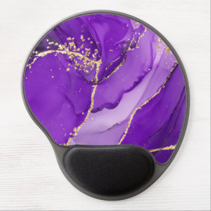 Ethereal Elegance: Purple Geode-Inspired Faux Gold Gel Mouse Pad