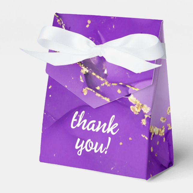 Ethereal Elegance: Purple Geode-Inspired Wedding Favor Boxes (Front Side)