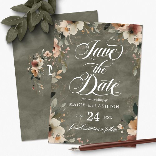 Ethereal Elegance Sage Whisper Watercolor Wedding Save The Date