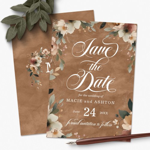 Ethereal Elegance Terracotta Cottagecore Wedding Save The Date