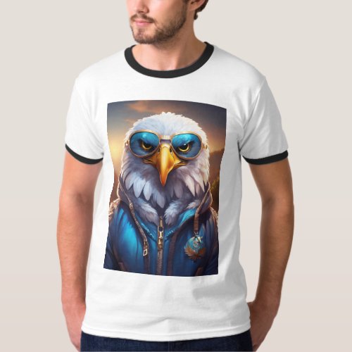 Ethereal Elegance The Crystal Eagle Icon T_Shirt