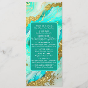 Ethereal Elegance Turquoise Geode-Inspired Wedding Program