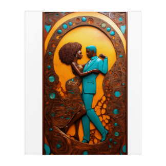 Ethereal Embrace: Afrocentric Couple in Dance Acrylic Print