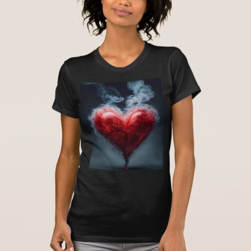 Ethereal Embrace Heart of Smoke Womens T_Shirt 