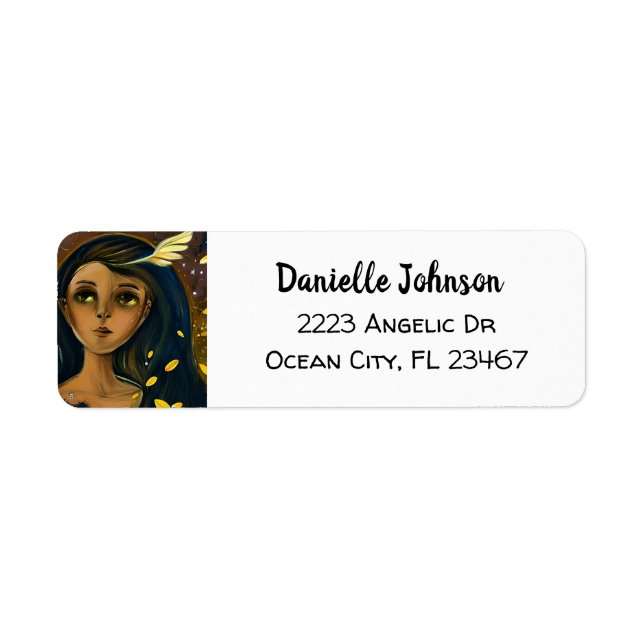 Ethereal Enchanted Angelic Girl Abstract Ai Art Label (Front)