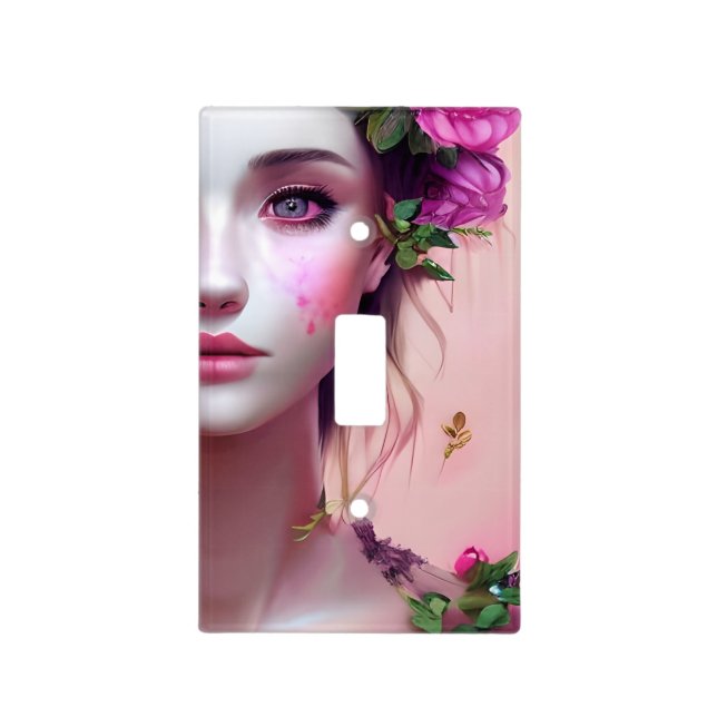 Ethereal Enchanted Fairytale Beautiful Woman Light Switch Cover (Front)