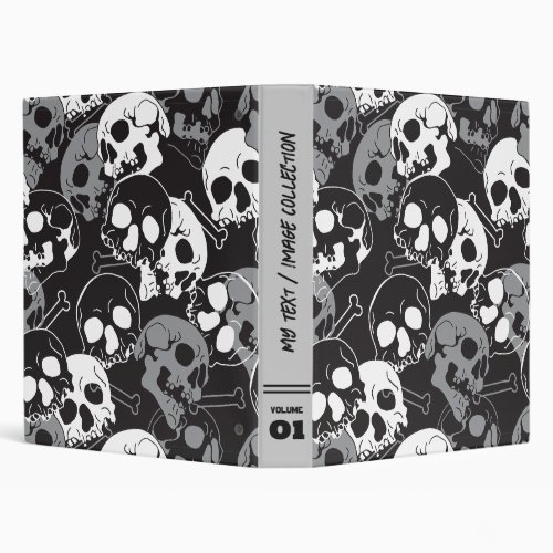 Ethereal Enigma Intricate Patterned Skull Design 3 Ring Binder