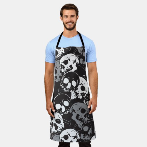 Ethereal Enigma Intricate Patterned Skull Design Apron