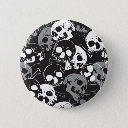 Ethereal Enigma Intricate Patterned Skull Design Button