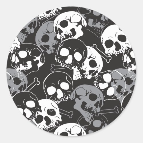 Ethereal Enigma Intricate Patterned Skull Design Classic Round Sticker
