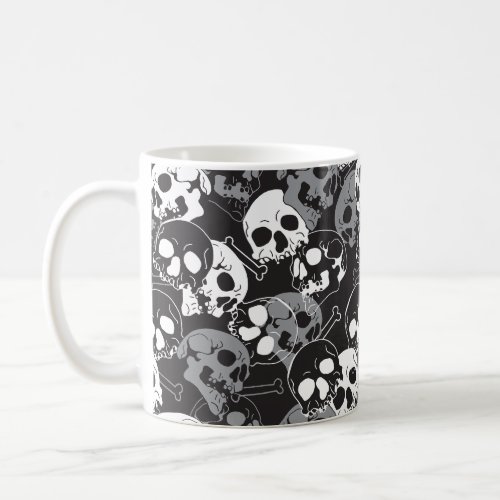 Ethereal Enigma Intricate Patterned Skull Design Coffee Mug