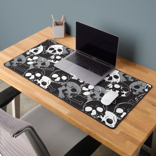 Ethereal Enigma Intricate Patterned Skull Design Desk Mat