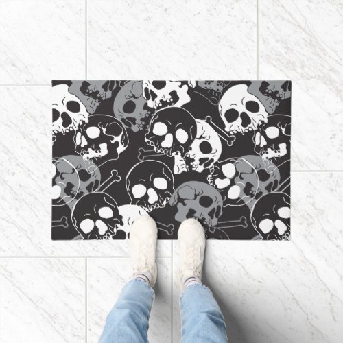 Ethereal Enigma Intricate Patterned Skull Design Doormat