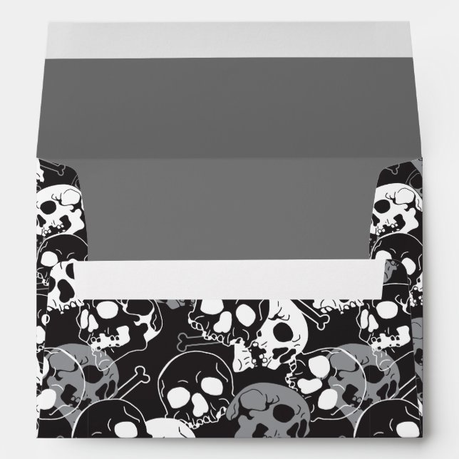 Ethereal Enigma: Intricate Patterned Skull Design Envelope (Back (Bottom))