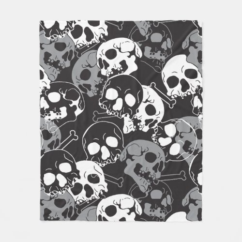 Ethereal Enigma Intricate Patterned Skull Design Fleece Blanket