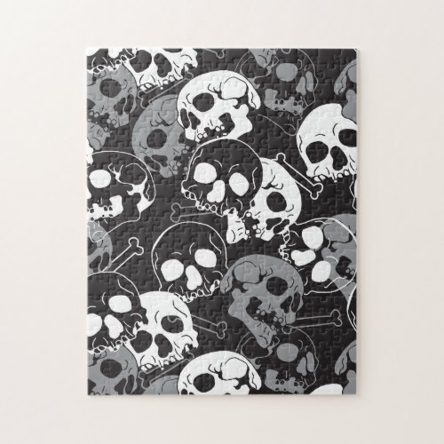 Ethereal Enigma Intricate Patterned Skull Design Jigsaw Puzzle