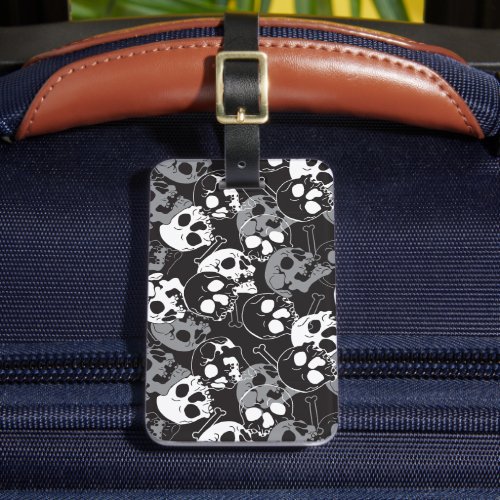 Ethereal Enigma Intricate Patterned Skull Design Luggage Tag