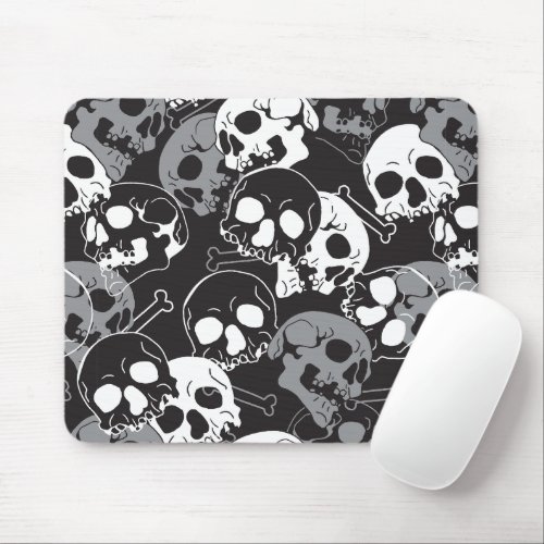 Ethereal Enigma Intricate Patterned Skull Design Mouse Pad
