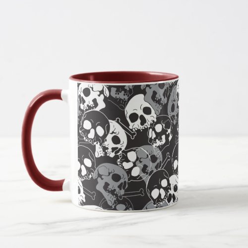 Ethereal Enigma Intricate Patterned Skull Design Mug